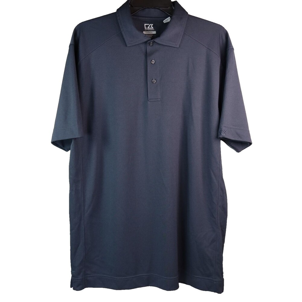Cutter & Buck Golf Polo Shirt Men's Medium CB DryTec Moisture Wicking Blue NWOT